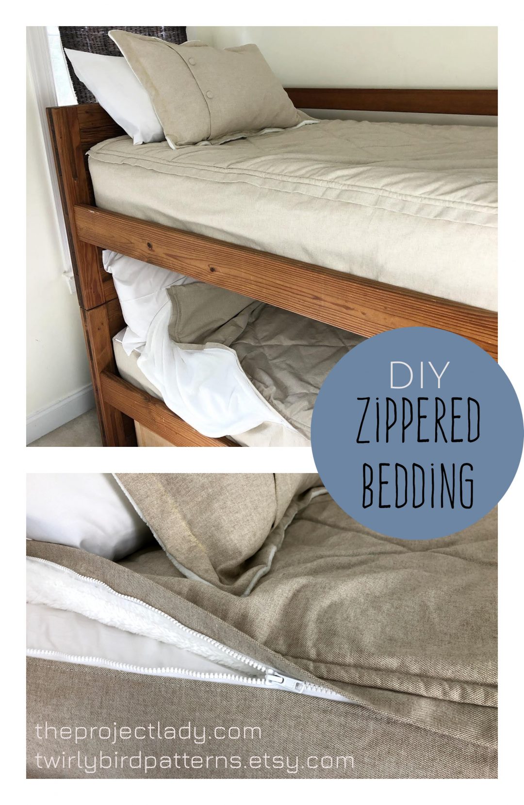 The Project Lady DIY TwinSized Zipper Bedding Tutorial